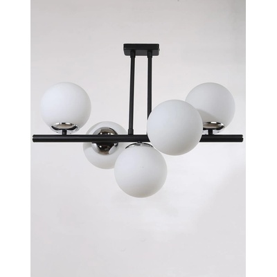 Squid Lighting Черно-бяла лампа за таван със стъклен абажур ø 15 cm Sail - Squid Lighting (2022023000008)