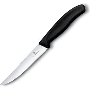 Victorinox Нож за пържоли SWISS CLASSIC GOURMET 12 cm, назъбен, черен, пластмаса, Victorinox (VN67933)