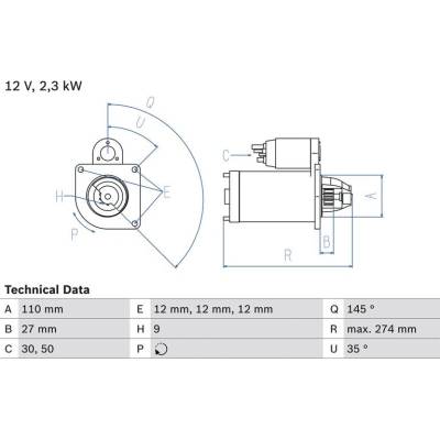 BOSCH 0 986 023 860 Startér (0986023860)