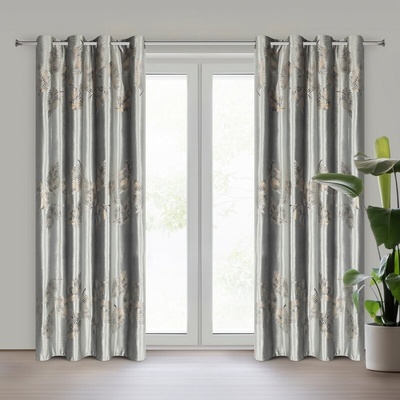 Takoy Hotový závěs IDALIA z veluru zdobený stínovaným potiskem listů 140 x 250 cm-HF-463702 | 140 x 250 cm