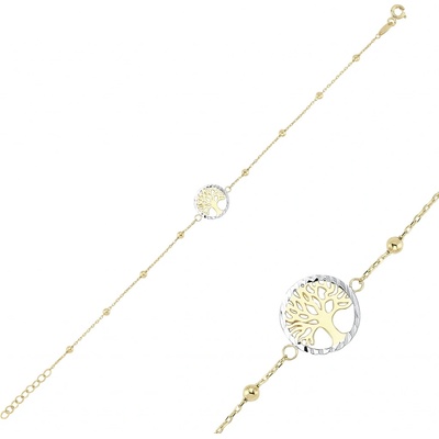 Lillian Vassago Náramek s přívěskem Strom života, kombinované zlato LLV46-GB049