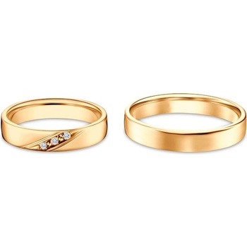 SAVICKI Сватбени халки: жълто злато, полукръгли, 4 мм