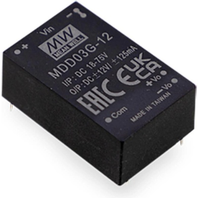 MEAN WELL MDD03G-15 DC / DC menič napätia, DPS 100 mA 3 W Počet výstupov: 2 x