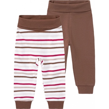 Lupilu Dívčí kalhoty Jogger s BIO bavlnou 2 kusy pruhy hnědá