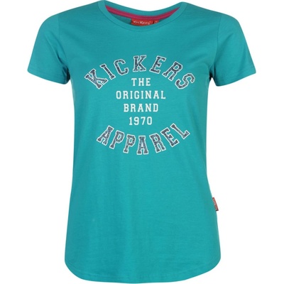 Kickers Print T Shirt Ladies Dark Turq