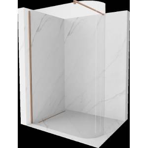 Mexen Kioto-R заоблена душ кабина Walk-in 110 x 200 см, прозрачна 8 мм, четкана мед - 800-110-101-65-06 (800-110-101-65-06)