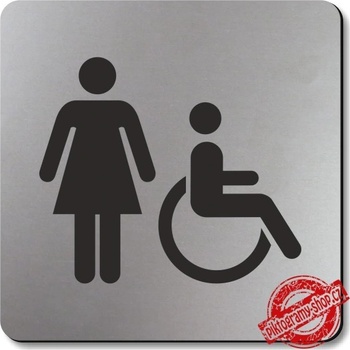 Piktogram WC invalida 1 , stříbrný 100x100 mm, Oregon