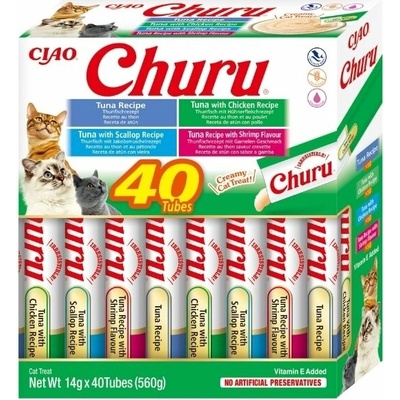 Inaba Churu Cat Snack tuniak a morské plody Multipack 40 x 14 g
