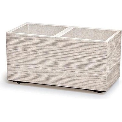 PROSPERPLAST Květináč MADERA CASE ECO WOOD bílý 57,7cm