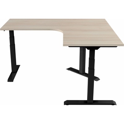 Delso Rohový výškovo nastaviteľný stôl Shaper 130 x 160 cm ľavý, agát / čierna