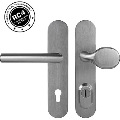 MP kování MPK - SECURO S01 PLUS - SO M1 FAVORIT PZ Plus 92 mm madlo/klika broušená nerez