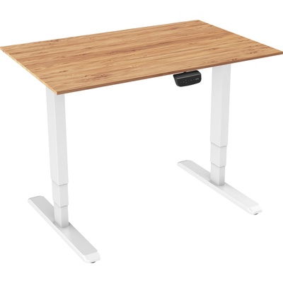 AlzaErgo Table ET1 NewGen biely + doska TTE-01 140 × 80 cm bambusová