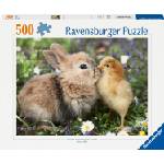 Ravensburger Пъзел Ravensburger от 500 части - Зайче и пиленце (12001900)