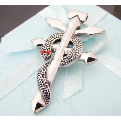 Steel Jewelry Přívěsek kříž s hadem z chirurgické oceli PR130171