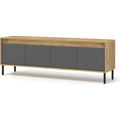 BIM Furniture ТВ шкаф NESTA 166 cm, златен дъб/базалт (NESTARTV166CM)
