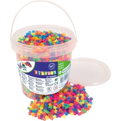 Playbox Korálky- zažehlovací, kbelík- neon 5000ks – Zboží Mobilmania
