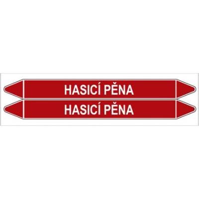 Značení potrubí, hasicí pěna,2 ks, 450 × 52 mm PZ 008549