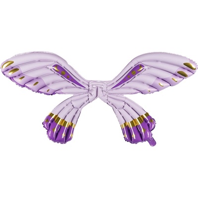 PartyDeco Fóliový balón Motýlie krídla fialové, 102x50 cm