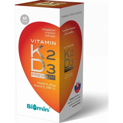 Biomin Vitamín K2 + D3 Premium + 60 kapslí