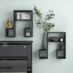 vidaXL Стенни рафтове, 2 бр, сиви, 50x15x50 см, инженерно дърво (807243)