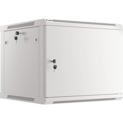 rack cabinet 19 wall-mount 9U/600x600 for self-assembly with metal door grey (flat pack) (WF01-6609-00S)