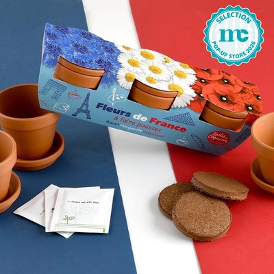 Radis et Capucine Цветя от Франция - трио саксии теракота (pf143431)