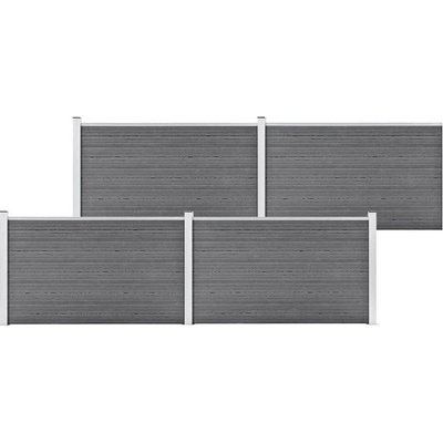 vidaXL Zahradní plot WPC 699 x 106 cm šedý