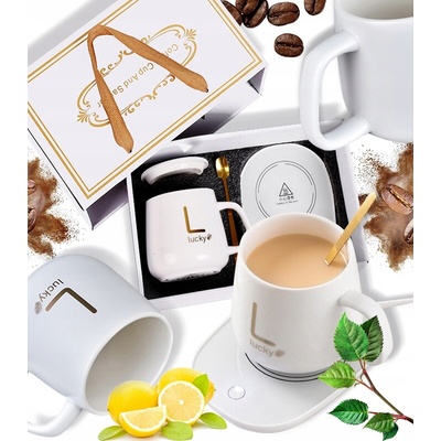 Gordon G911 Elektrický ohřívač šálku 15 W + šálek a lžička růžový