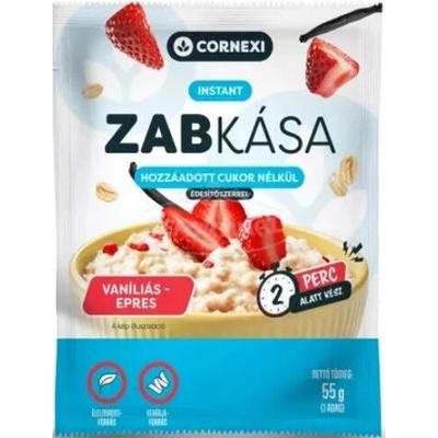 Cornexi Ovsená kaša vanilkovo jahodová bez cukru so sladidlom 55 g