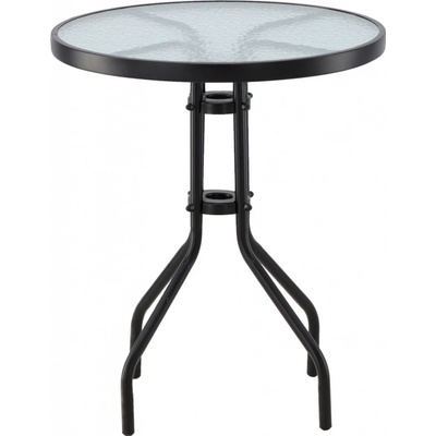 Kontrast Záhradný okrúhly stôl BERGAMO 60 x 60 x 70 cm čierny