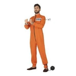 BigBuy Carnival Маскировъчен костюм за възрастни Prisoner Оранжев Размер M/L