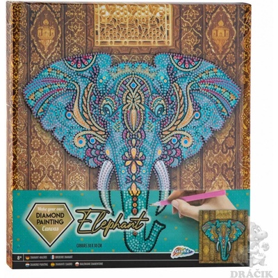 Grafix Orient sada na maľovanie slonov diamantmi na kamienky kreatívna sada odporúčaný vek 6+