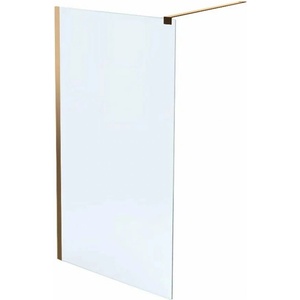 Massi Параван за душ кабина Massi Walk In Fix златен 120x195 см прозрачно стъкло (MSKP-FA1021-120-G)