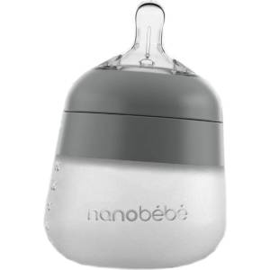 Nanobebe Силиконова бутилка Nanobebe - Flexy, 150 ml, сива (31012) - ozone