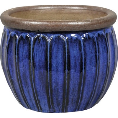 Lafiora Kvetináč glazovaná keramika 36 x 28 cm modrá