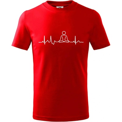 Ekg yoga tričko detské červená