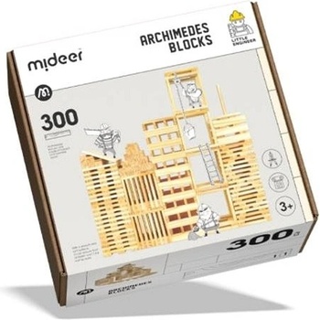 MiDeer Dřevěné stavební kostky - 300 ks