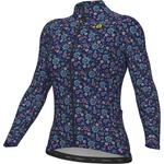 Alé Фланелка с дълъг ръкав за колоездене Alé Women's Pragma Flowery L/S Jersey Cycling jersey - Blue Combo - размер XS (156-2686-0312)