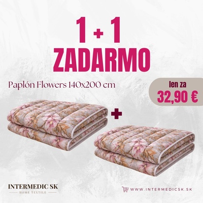 Intermedic SK Celoročný paplón Flowers mikrovlákno 140x200 2ks