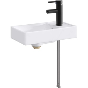 vidaXL Мивка за баня Матово черно 40, 5 x 22, 5 x 11, 5 cm Керамика (890227)
