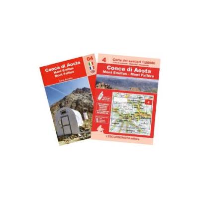 Conca di Aosta, Mont Emilius, Mont Fallere carta dei sentieri 1: 25.000. Con guida Trekking Week-end. Ediz. italiana, inglese e francese | Luca Zavatta