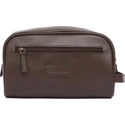 Barbour Leather Wash Bag toaletní taška z hnědé kůže