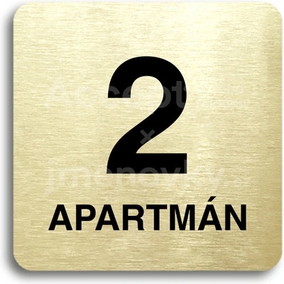 ACCEPT Piktogram 2 apartmán - zlatá tabulka - černý tisk bez rámečku
