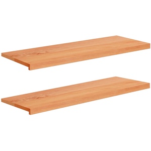 vidaXL Парапети за прозорци 2 бр. Лакиран 120 x 40 x 2 cm Солидно бук (42048244)