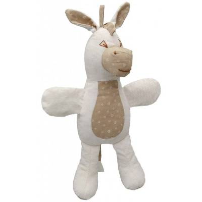 MORAVSKÁ ÚSTŘEDNA Baby oslík textilní s chrastítkem 35cm kytičky