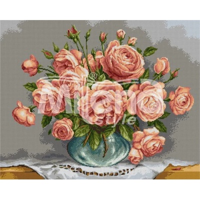 Milena Style Нежни рози - гоблен със схема конци Ariadna 1: 1