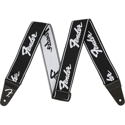 Fender Weighless Strap Running Logo Black and White Колан за китара (0990642074)
