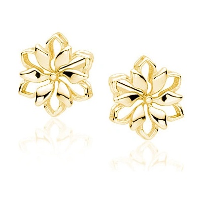 Olivie kvetinové strieborné náušnice gold 3744