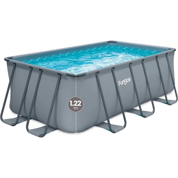 FunSicle P4130748E0EU Басейн Oasis метална рамка правоъгълен СИВ 4x2х1.22 m с филтър и стълба (P4130748E0EU)
