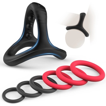 Image 1 of Paloqueth Canrok Silicone Penis Rings Set Black 7 pack
